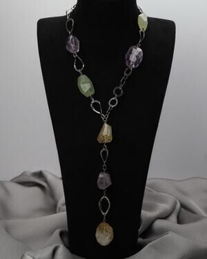 Vintage J&T Sterling Y-style Necklace 61.2G / 25.5in Adjustable